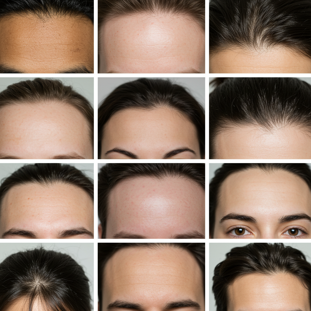 Collage of real user-submitted progress photos showing hair regrowth over time